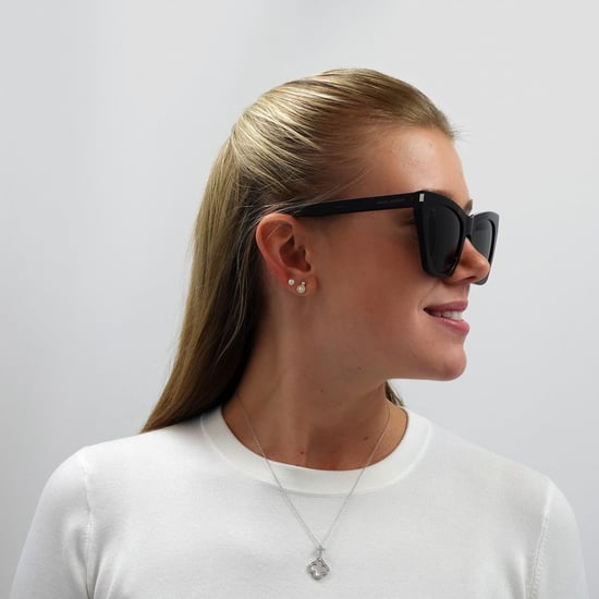 Saint Laurent Cat Eye Womens Havana Grey Sunglasses - Image 5