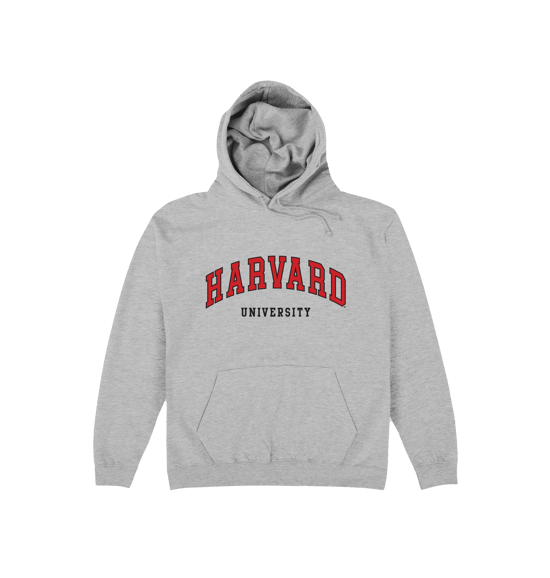 Harvard University Script Heather Grey Hoodie - Image 1