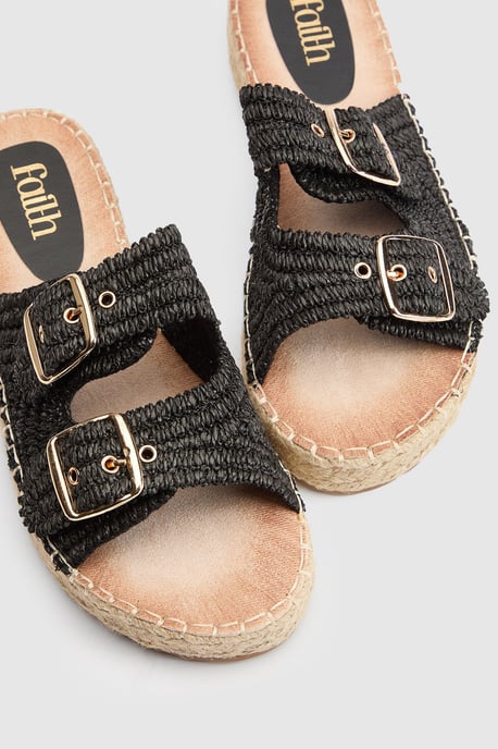 Faith: Elissa Textured Double Buckle Footbed Sandals - Image 5