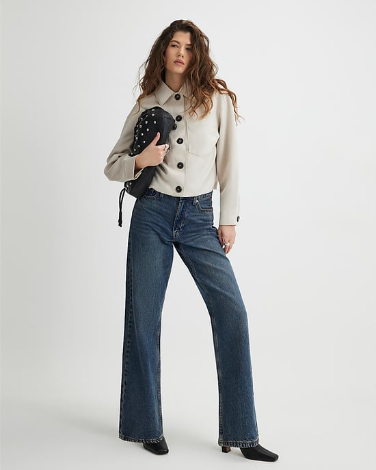 River Island Womens Overshirt Stone Faux Suede Long Sleeve - Image 2