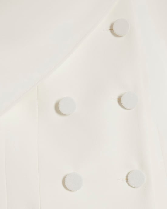 River Island Womens Blazer White Long Sleeve Short Cape Round Neck - Image 5
