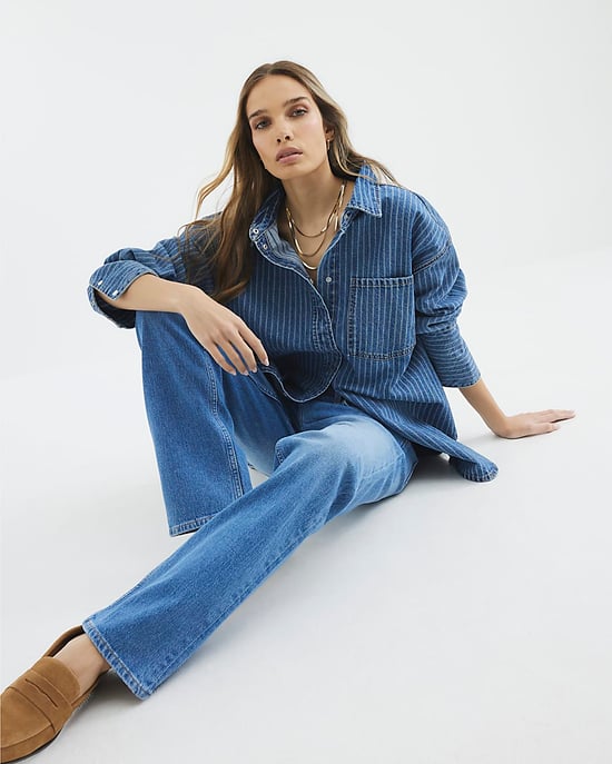 River Island Womens Straight Leg Jeans Blue High Rise Stretch - Image 3