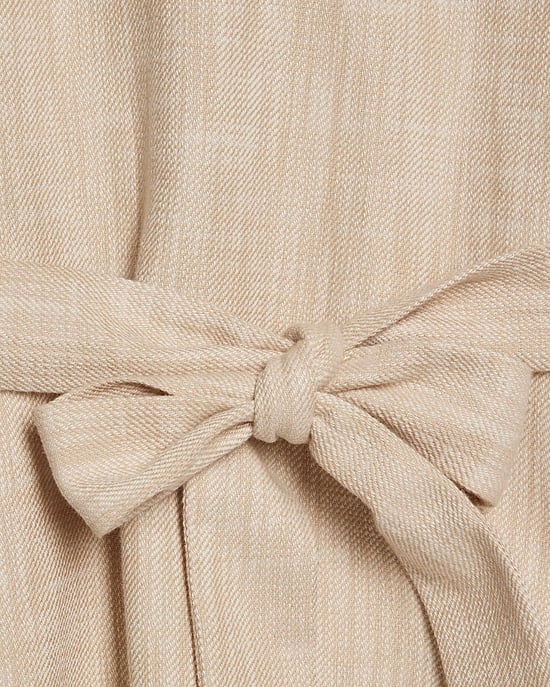 River Island Womens Top Cream Linen Look Belted Short Sleeve - Image 5