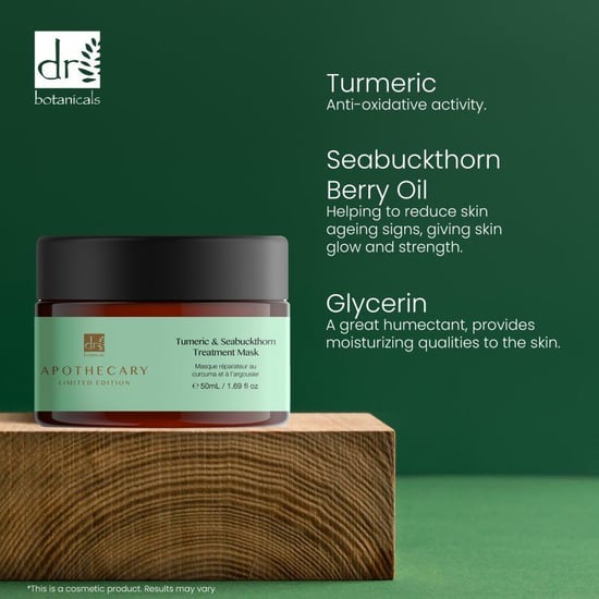 Dr. Botanicals Anti-Ageing Turmeric & Seabuckthorn Treatment Mask 50ml for Fine Lines, Wrinkles, Dullness - Image 2