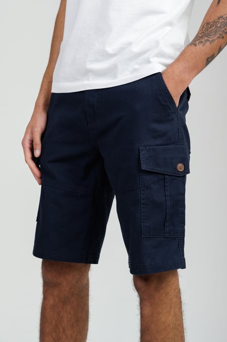 Navy Cotton Cargo Shorts - Image 4