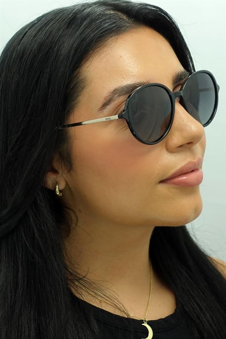 INVU Round Womens Black Gold Grey Polarized B2135 - Image 5