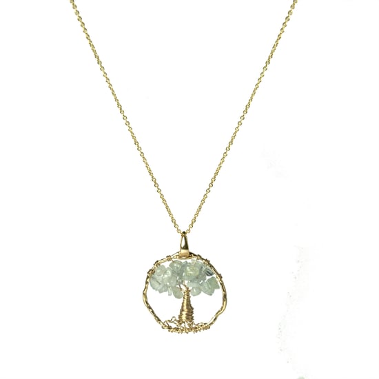 Necklace Luxenter budleia made of metal alloy and natural aquamarine 18K gold plated finish - Image 1