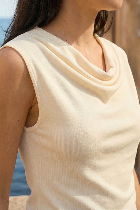 Knitted Cowl Neck Top - Image 4