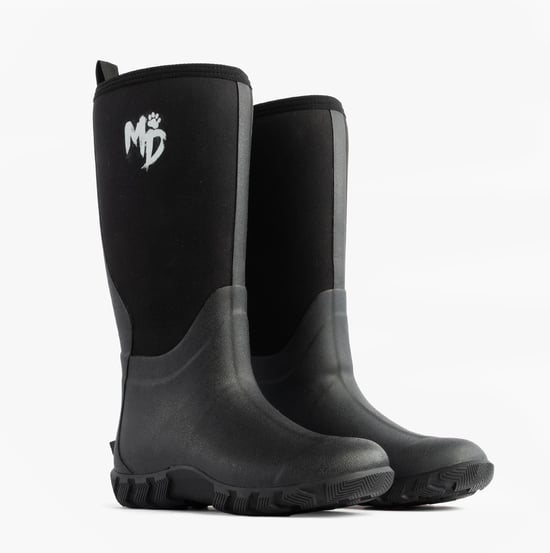 Mud Dogs RUTLAND TALL Neoprene Wellington Boots Black - Image 4