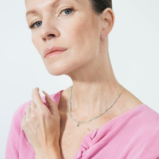 Necklace Luxenter athat made of metal alloy and amazonite 18K gold plated finish - Image 2