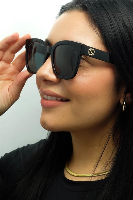 Gucci Vierkant Vrouwen Zwart Grijs GG0034SN - Image 5
