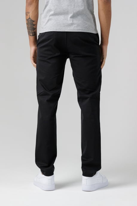 Black Organic Cotton Blend Slim Fit Classic Chinos - Image 3