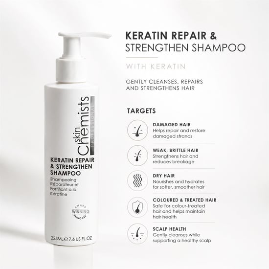 skinChemists Keratin Repair & Strengthen Shampoo 250ml for Cleansing, Scalp Health, Hair Volume - Image 3