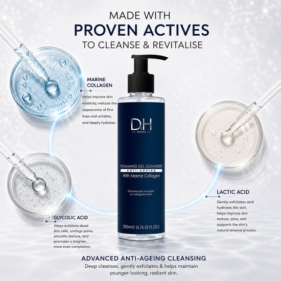 Dr H Foaming Gel Cleanser with Marine Collagen for Acne, Blemishes, Large Pores, Dullness - Image 2