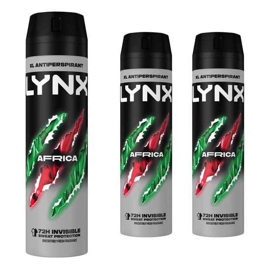 Lynx XL Antiperspirant Africa The G.O.A.T. of Fragrance Deodorant 200ml, 3 Pack - Image 1