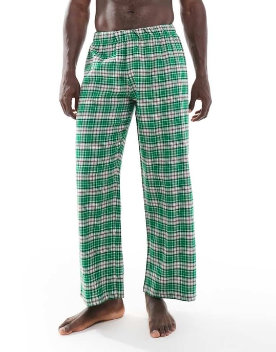 ASOS DESIGN loungingbyxor i grön rutigt - Image 2