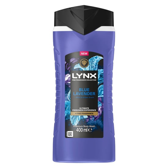 Lynx Blue Lavender Body Wash 3x 400ml with 2-Sided Manwasher Shower Tool for Men - Image 6