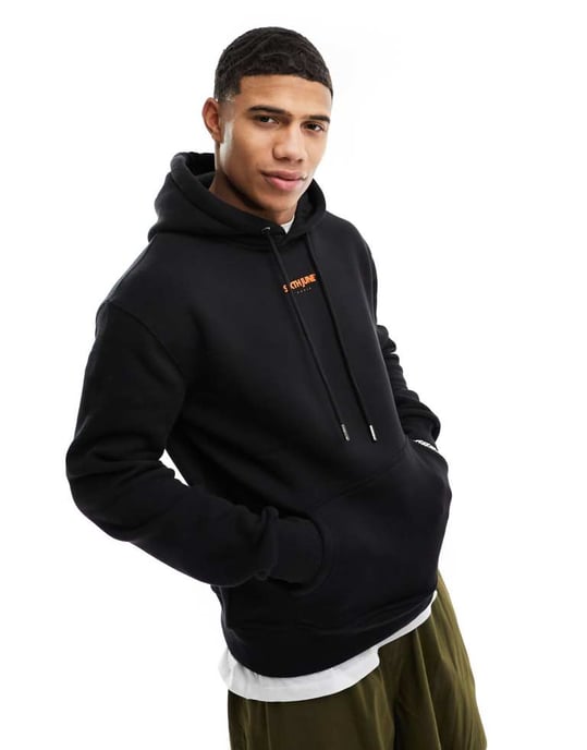 Sixth June puff backprint hoodie i svart - Image 2