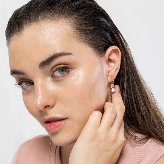Luxenter Sterling Silver 925 and Rose Crystal earrings finished in 18k yellow gold - Heart - Image 2