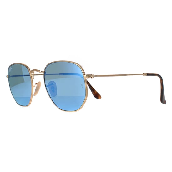Ray-Ban Zonnebril Hexagonal 3548N 001/9O Goud Light Blauw Verloop Mirror - Image 2