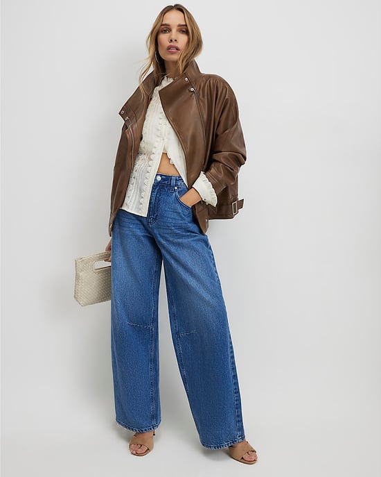 River Island Womens Wide Leg Jeans Blue Baggy Fit - Image 2