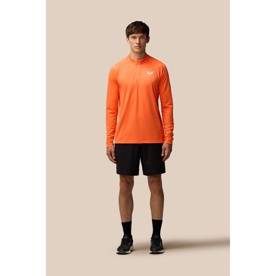 Castore Adapt Träning 1/4 Zip Topp Polyester Herr Orange Aktivkläder T-shirts - Image 5