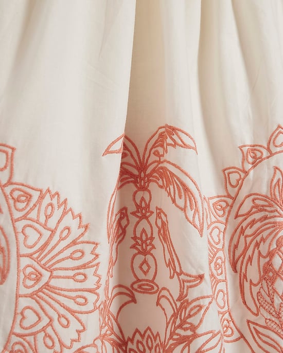 River Island Womens Mini Dress Cream Embroidered Palm Tree Hem - Image 5