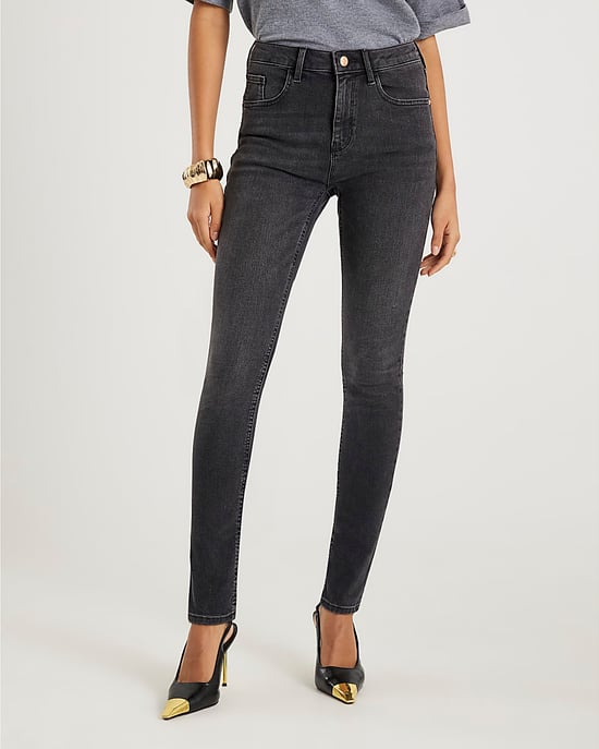 River Island Womens Skinny Jeans Black Mid Rise - Image 1