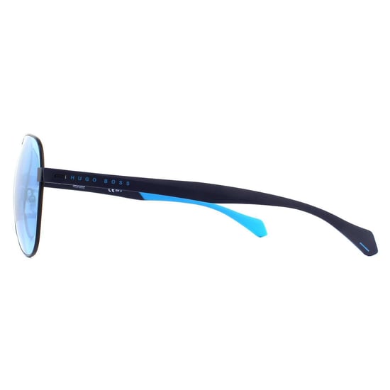 Hugo Boss Aviator Mens Matte Blue Blue Mirror Sunglasses - Image 3