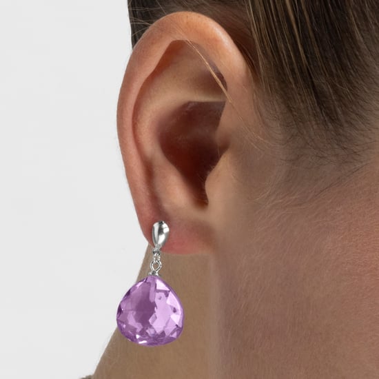 Luxenter zoqoyi-örhängen i 925 sterling silver och morganitzirkoner, rodiumpläterad yta - Image 3