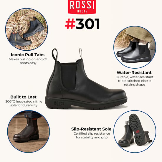 Rossi 301 Endura Black Leather Chelsea Boots - Image 2
