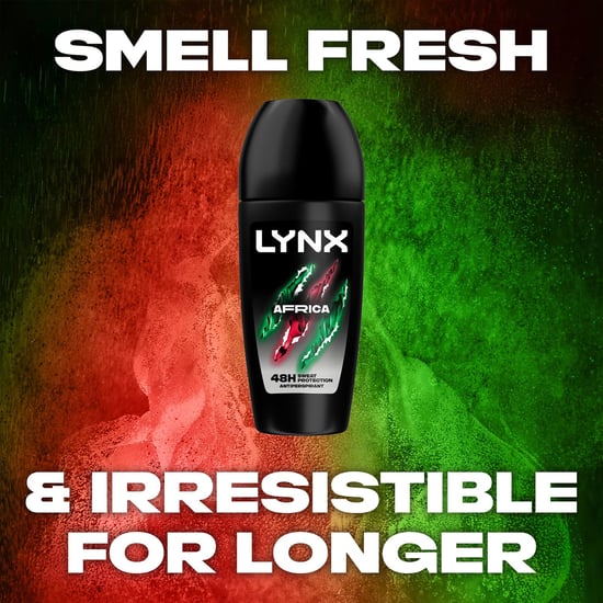 Lynx Africa Anti Perspirant Roll On 48 Hours Anti Sweat Protection 50ml, 12 Pack - Image 6