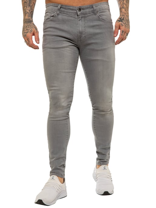 Enzo heren skinny super stretch denim jeans - Image 3
