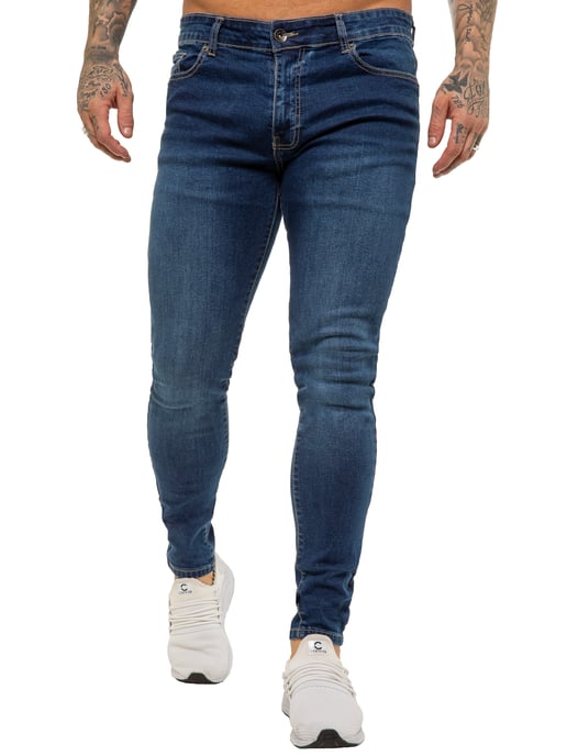 Enzo Mens Skinny Super Stretch Denim Jeans - Image 3