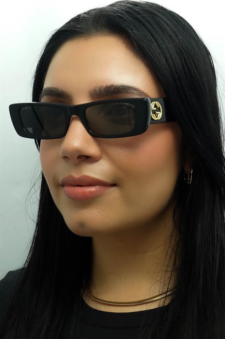Gucci Rectangle Womens Black Grey GG0516S - Image 5