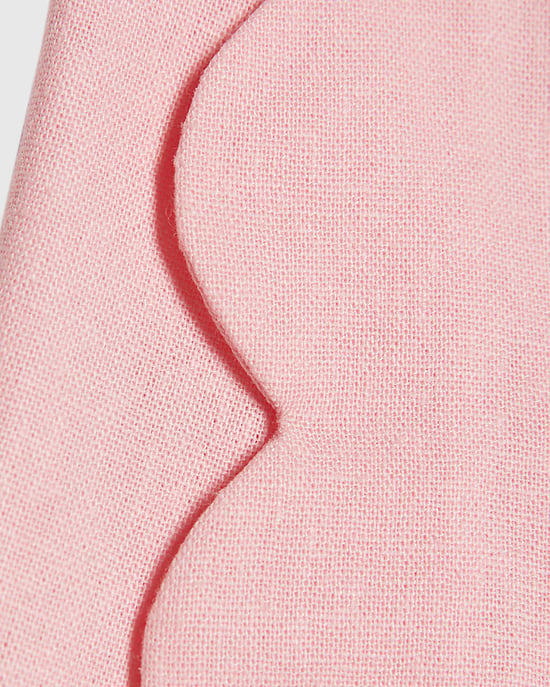River Island Womens Shorts Pink Linen Blend Scallop Trim Zip - Image 5