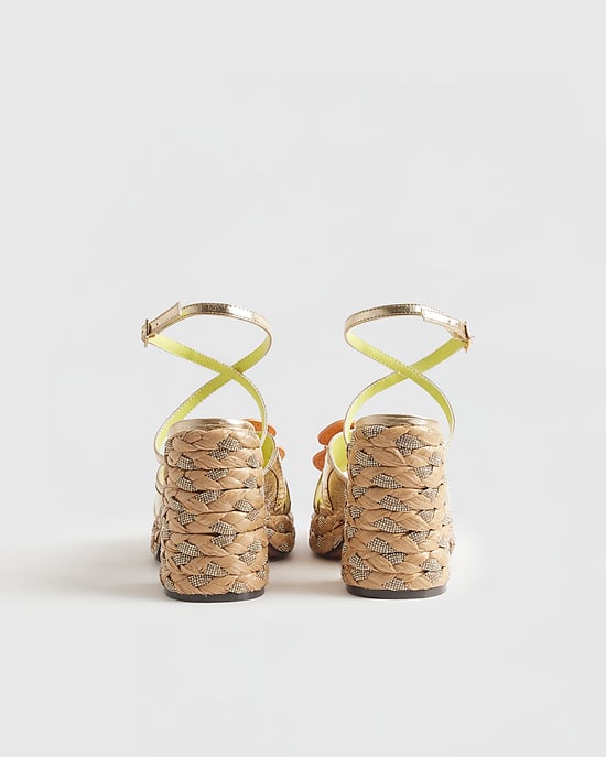 River Island Womens Heeled Sandals Gold Terry De Havilland Shoes - Image 3