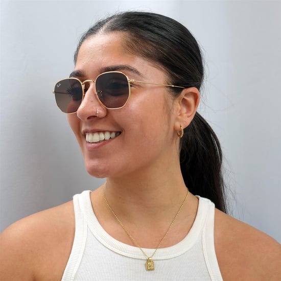 Ray-Ban Square Unisex Polerat guld Brun Gradient Hexagonal RB3548N - Image 6