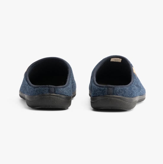 Padders FELIX Mens Slippers Blue Felt - Image 4