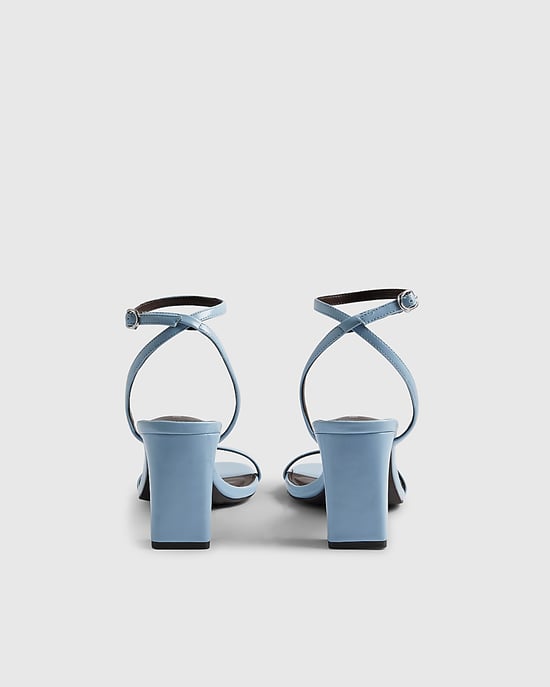 River Island Womens Heels Blue Mid Block Buckle Strap Backless - Image 3