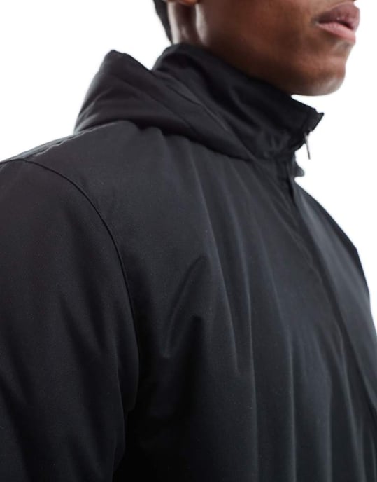 French Connection lined mac jacket with hood in black - Image 4
