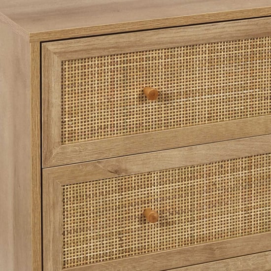 Home Deco Factory Ladekast bali met rattan voorzijde buffetkast 90x39x79 cm - - Image 4