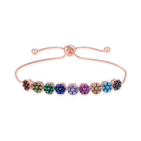 Luxenter jusit armband in 925 sterling zilver en veelkleurige zirkonia met 18 karaat roségoud vergulde afwerking - Image 1
