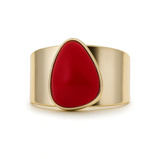 Luxenter sheak ring in metal alloy and coral 18K gold plated finish - Image 6