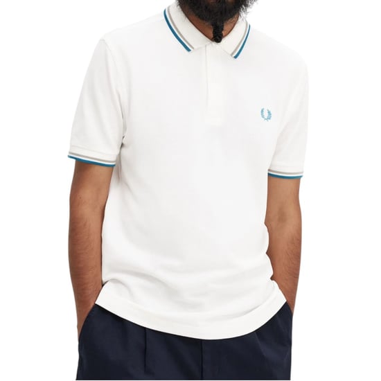 Fred Perry M3600 Twin Tipped Polo Shirt In White - Image 2