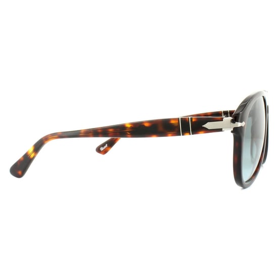 Persol Aviator Mens Dark Havana Ljusblå Gradient Solglasögon - Image 4
