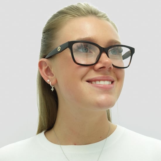 Gucci Cat Eye Womens Dark Havana Glasses - Image 5