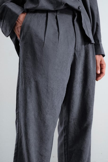 Texturerade midja raka skräddarsydda byxor - Image 3