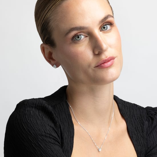 Luxenter eqoyi necklace made of 925 sterling silver and shiny rhodium plated zirconia finish - Image 2