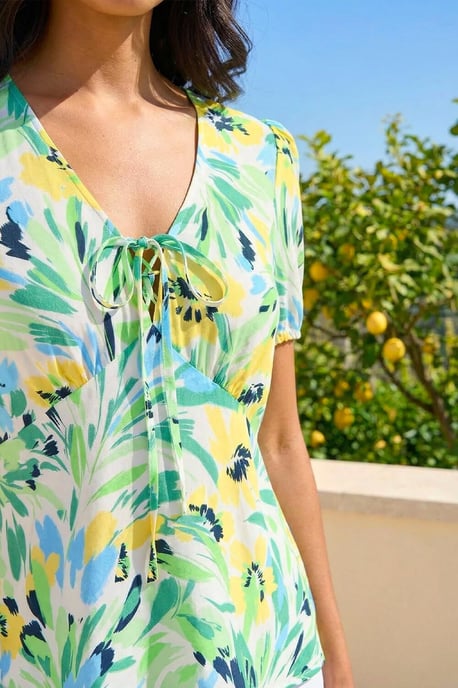 Dusk Floral Motif Tie Top - Image 4